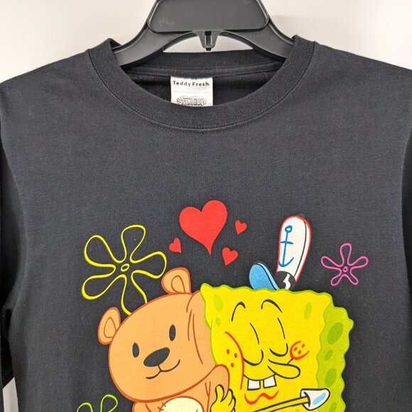 TEDDY FRESH T‎ Shirt Men's S Black Spongebob Squarepants Graphic Long Sleeve - Picture 3 of 11